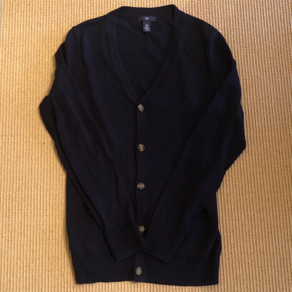 GAP Men's Dark Navy V-Neck Button Cardigan Preowned Size X-S